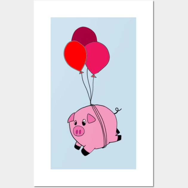 When Pigs Fly Wall Art by alisadesigns